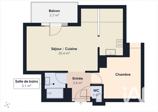 Appartement à vendre 2 pièces 36,87 m² Roissy-en-Brie