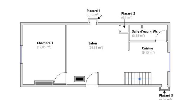 Rare Grand T3  traversant , vue montagne et accès direct parc Beylier
