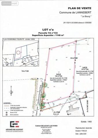 Terrain à Batir à vendre à Lannebert dans les Côtes-d'Armor (22290), ref : TEBA-274