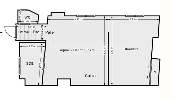 Appartement 2 pièces rénové de 26 m²