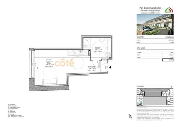 Vente Appartement32,21 m² - 1 Pièce - AVRANCHES (50300)