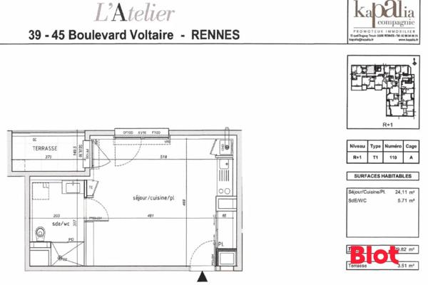 Appartement 1 pièce(s)
