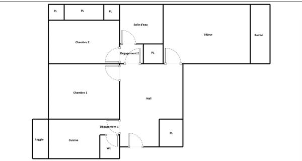 Villeurbanne (69100) À LOUER - T3 lumineux avec balcon et loggia fermée - 950 € CC - 67,38 m²