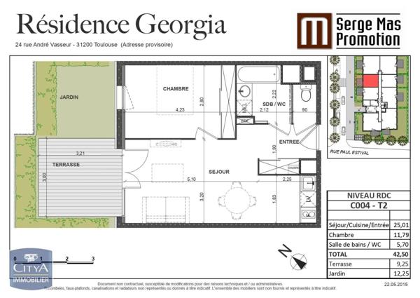 Appartement à louer 2 pièces 42.26m²