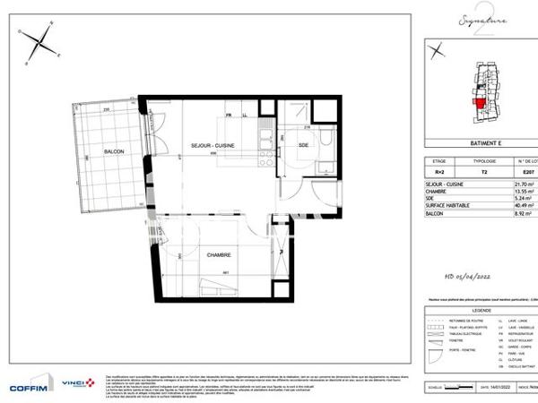 Location Appartement 2 pièces 40.49 m² - RESIDENCE SIGNATURE Marseille 13009