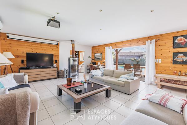 Maison en bardage bois au bourg de Lège-Cap-Ferret