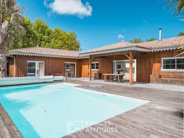 Maison en bardage bois au bourg de Lège-Cap-Ferret