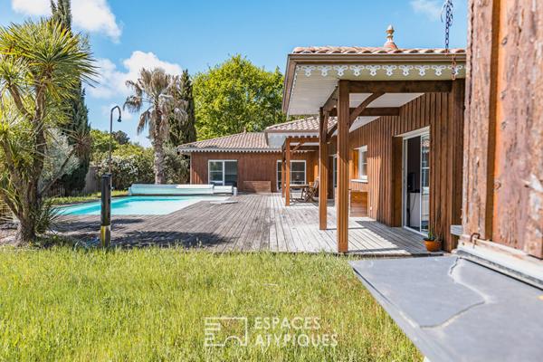 Maison en bardage bois au bourg de Lège-Cap-Ferret