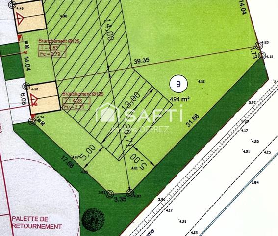 Terrain constructible et viabilisé en lotissement
