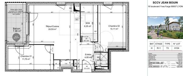 Appartement (neuf) à vendre 3 pièces 62 m² Saint-Priest
