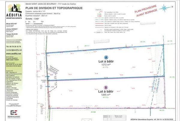 Vente                                                      Terrain
                        
                                         1272 m2                     à Saint-Jean-de-Bournay