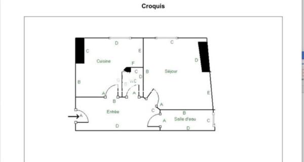 Location Studio 26 m² - Clichy 92110