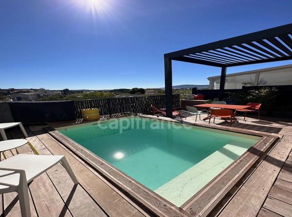 BALARUC-LES-BAINS(34), MAISON P4 DE 92 m2, VENDUE MEUBLÉ, PISCINE, VUE SUR L'ETANG DE THAU.