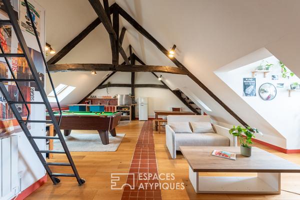 Loft sous les toits avec vue cathédrale