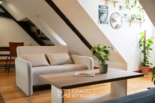 Loft sous les toits avec vue cathédrale