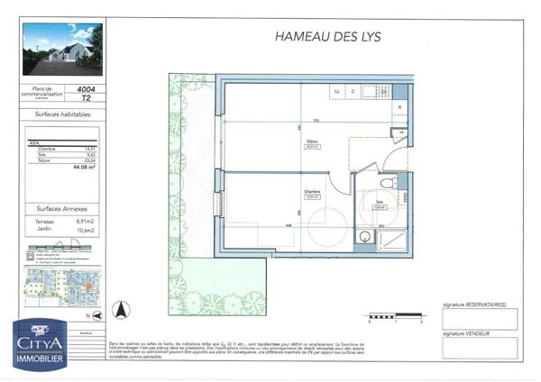 Appartement à louer 2 pièces 44.08m²