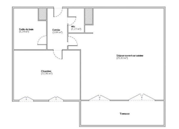 APPARTEMENT 2 PIECES/CAVE/TERRASSE