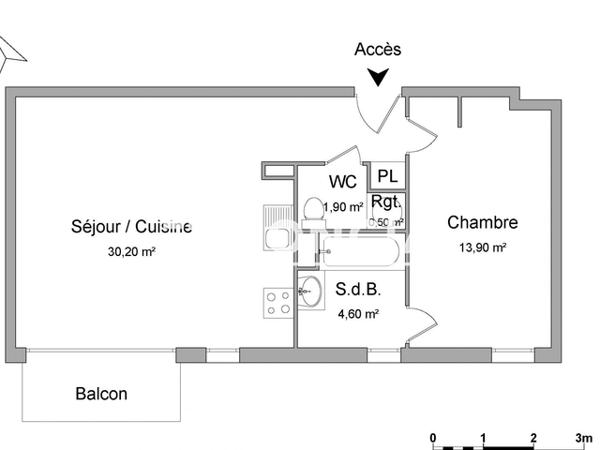 Location Appartement 2 pièces 51.1 m² - 139 RUE DU 8 MAI 45 / CHEMIN DES CRIEURS Villeneuve D'ascq 59650