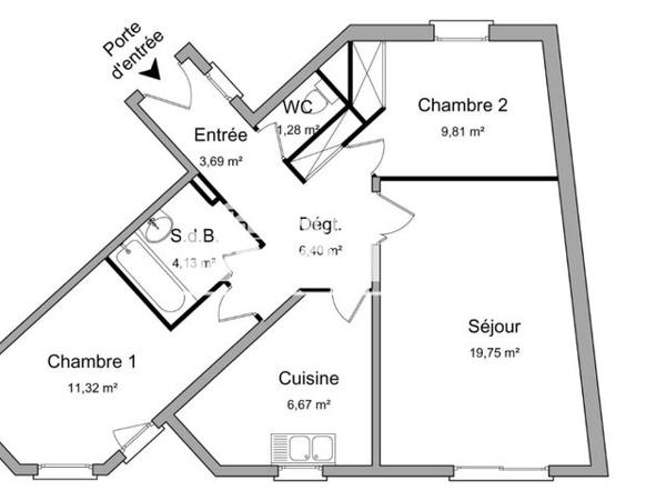 Location Appartement 3 pièces 63.05 m² - LES PORTES DU MIDI I Orleans 45100