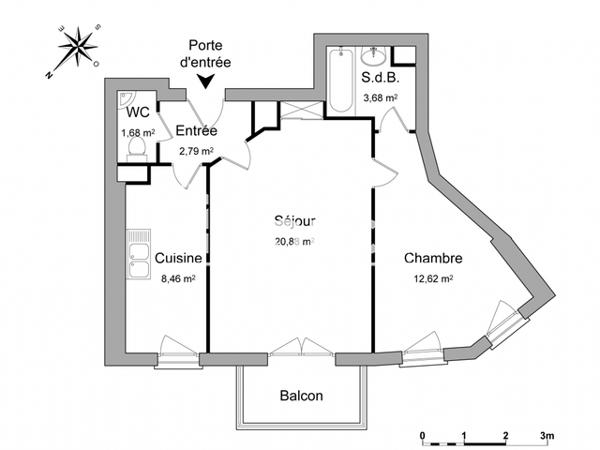 Location Appartement 2 pièces 50.11 m² - 28-30 MANGIN/34 RUE XXEME CORP Metz 57000