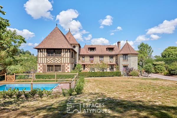 Manoir de caractère avec piscine et parc paysager