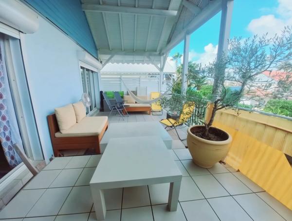 Appartement T3, meublé, vue mer, vaste terrasse, à vendre, LE MOULE AUTRE BORD (971)