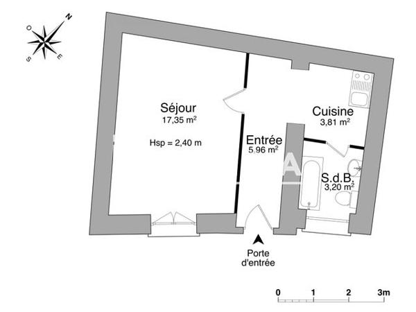 Location Studio 30.32 m² - 18 RUE SAINT FORTUNAT Poitiers 86000