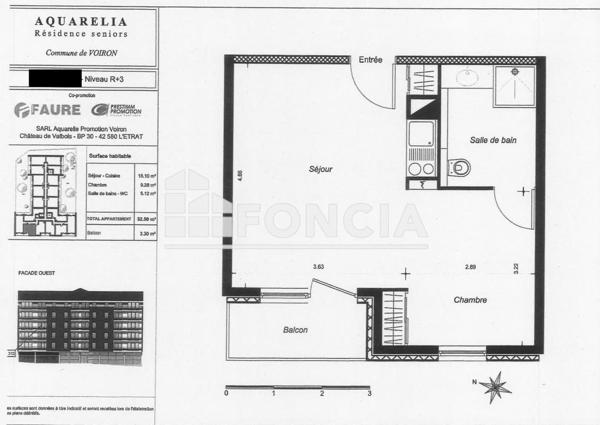 À vendre Appartement 2 pièces 34.24 m² - Voiron 38500