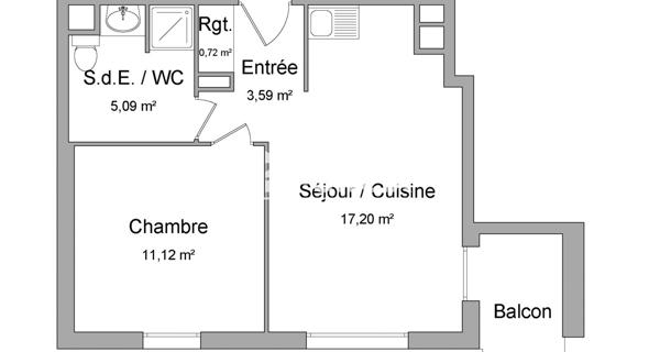 Location Appartement 2 pièces 37.72 m² - Rouen 76100