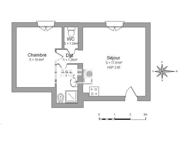 Location Studio 34.24 m² - 10 RUE DES FRERES CLAVET Villeneuve-sur-lot 47300