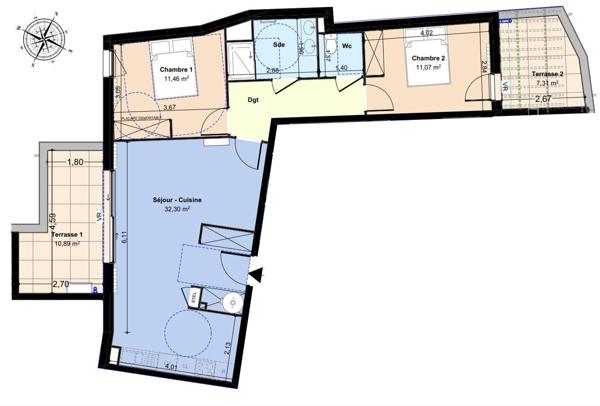 Appartement à vendre 3 pièces 67 m² Lunel
