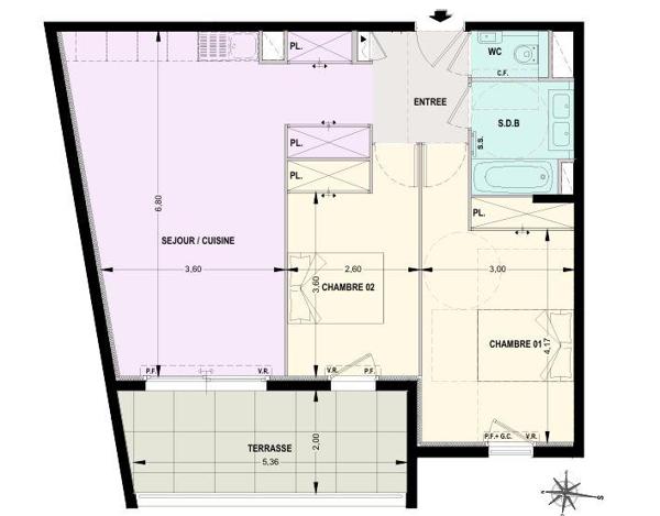 Appartement à vendre 3 pièces 65 m² Le Cannet