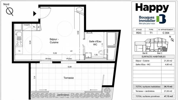 Appartement
         1 pièce
        - 26 m² Exclusivité 126 000 € *