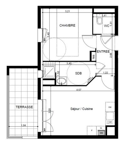 Appartement TOULON 36.25 m²