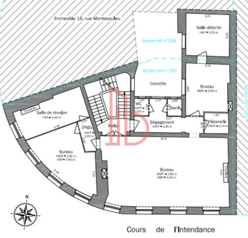 Bureau de 127 m² à louer à Bordeaux Triangle D'or