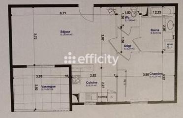 Appartement 2 pièces - 54 m² Exclusivité efficity