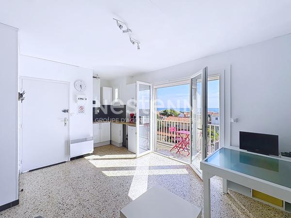 Charmant appartement 3 pièces de 37 m² avec belle vue mer panoramique & place de parking privative à Saint-Pierre-la-Mer