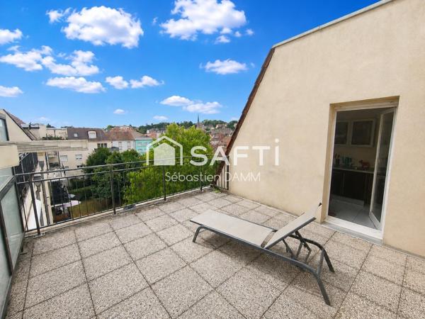 Appartement 3 pièces de 76,84 m² avec terrasse, balcon, garage et cave – Dernier étage avec ascenseur – Mulhouse Dornach