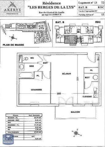 Appartement à louer 2 pièces 47.65m²