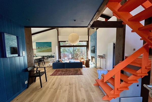 Cap Ferret, plage de l’Herbe/Villa Algérienne, très belle villa d’architecte 155 m2, 4 chambres, garage, sur beau terrain de 981 m2