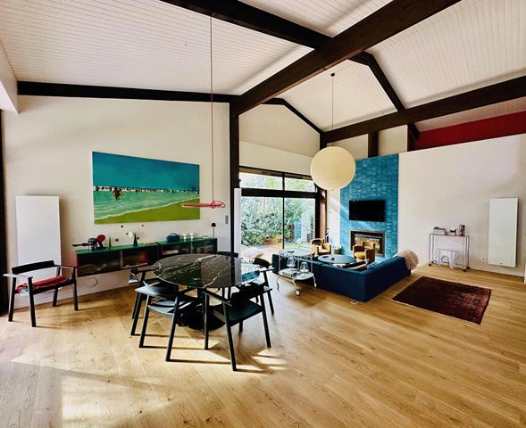 Cap Ferret, plage de l’Herbe/Villa Algérienne, très belle villa d’architecte 155 m2, 4 chambres, garage, sur beau terrain de 981 m2