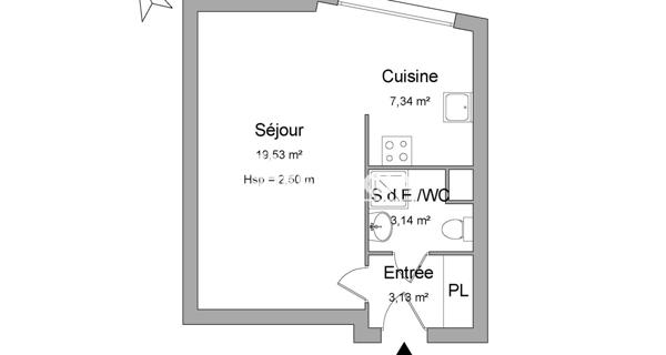 À vendre Studio 33.14 m² - Issy-les-moulineaux 92130