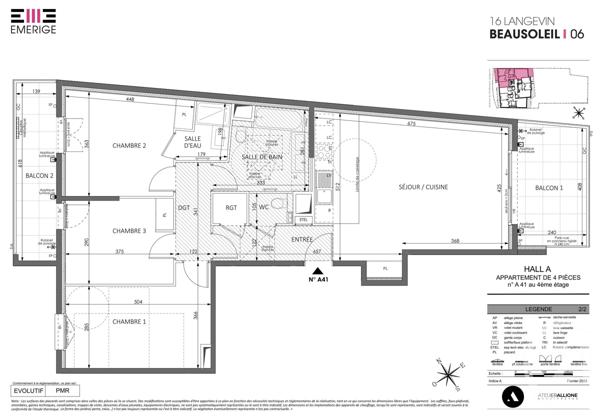Appartement F4 à vendre  4 pièces - 94,33 m2 BEAUSOLEIL - 06