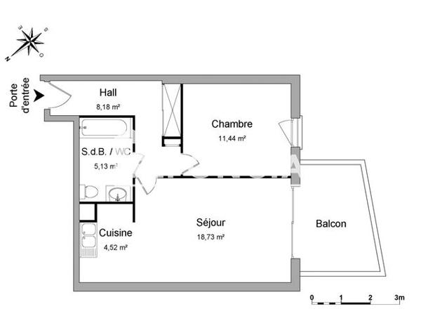 Location Appartement 2 pièces 48 m² - 68 RUE VICTOR HUGO Beziers 34500