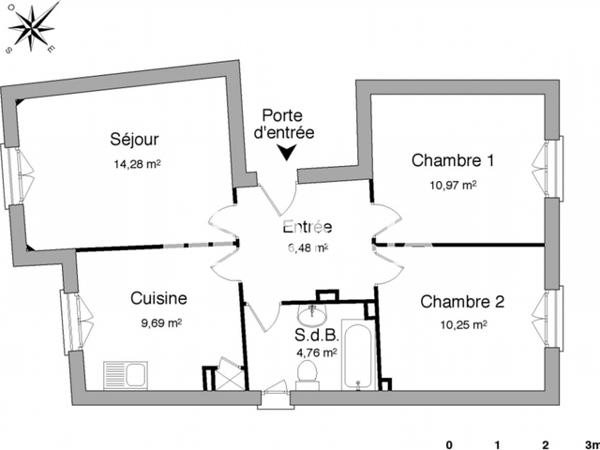 Location Appartement 3 pièces 56.43 m² - 8 BD ALEXANDRE DUMAS Beziers 34500