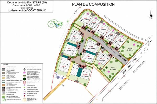 Terrain (neuf) à vendre 875 m² Pont-l'Abbé