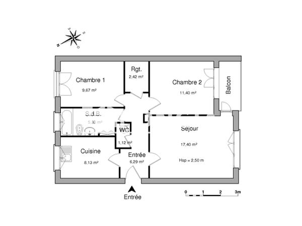 Location Appartement 3 pièces 61.76 m² - LES CARMELITES Longvic 21600