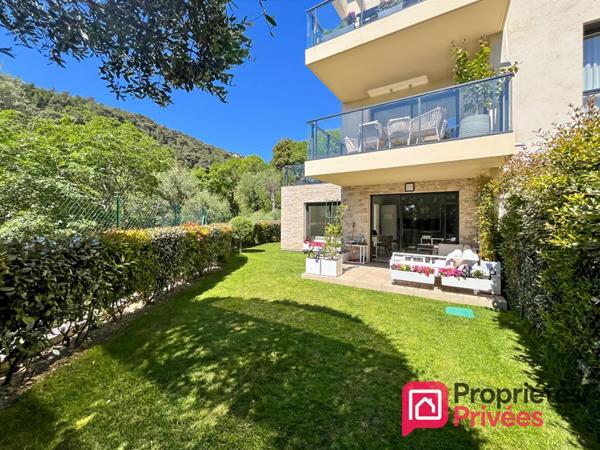 ÈZE VILLAGE : T4 avec jardin privatif, aperçu mer et garage