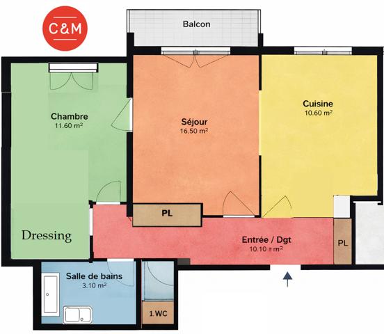 44200 NANTES NANTES PIRMIL - Appartement 2 pièces 54 m²