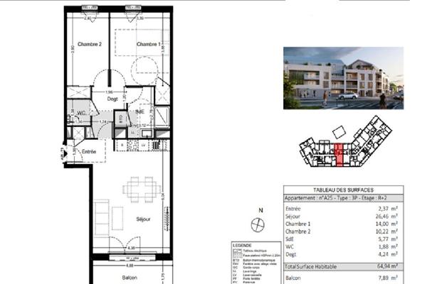 A VENDRE T3 avec Balcon- Quartier de la MADELEINE à ANGERS